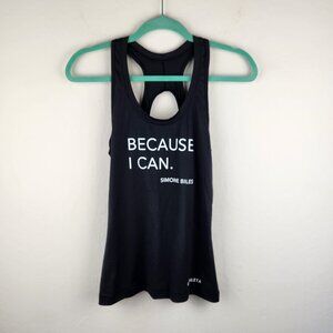 Athleta Simone Biles "Because I Can" Nitro Racerback Tank Top Black sz S